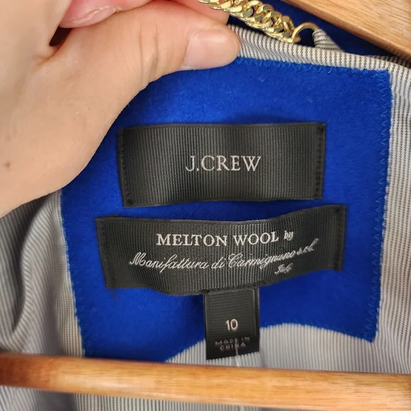 J. Crew Melton wool royal blue coat size 10 - Picture 8 of 14